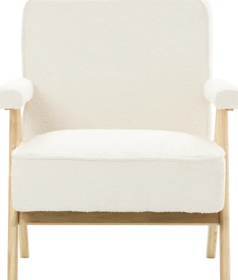 Fotel Vintage 25 (boucle kremowy)