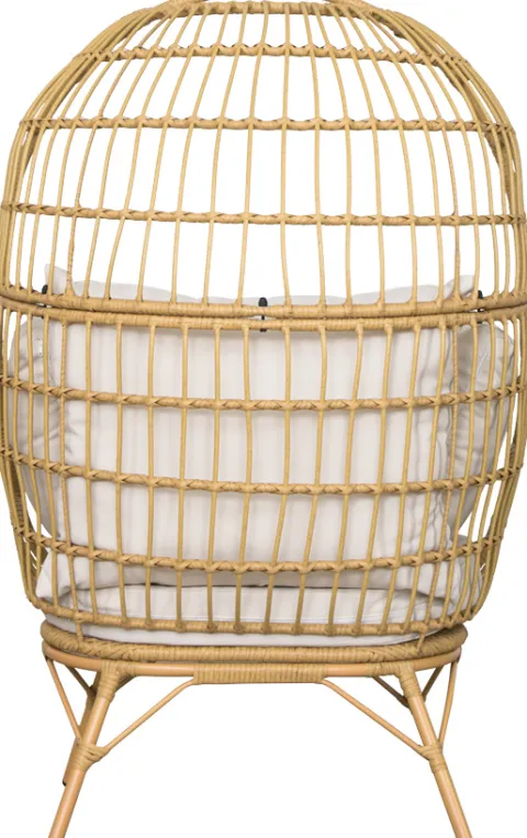 Fotel z eko rattan z poduszką