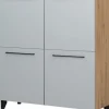 Komoda 4 drzwiowa Panama (szary/dąb Soma ciemny)