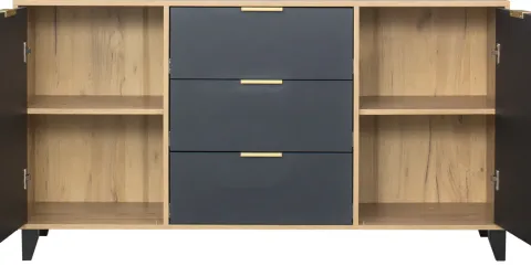 Komoda z drzwiczkami i szufladami Floryda (grafit/dąb Soma ciemny)
