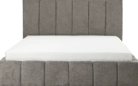Łóżko tapicerowane Bianko 160 (boucle grafit) ze stelażem i pojemnikiem