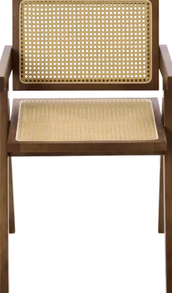 Krzesło drewniane Nerivo 41 (rattan/orzech)