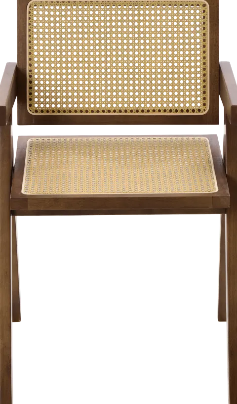 Krzesło drewniane Nerivo 41 (rattan/orzech)