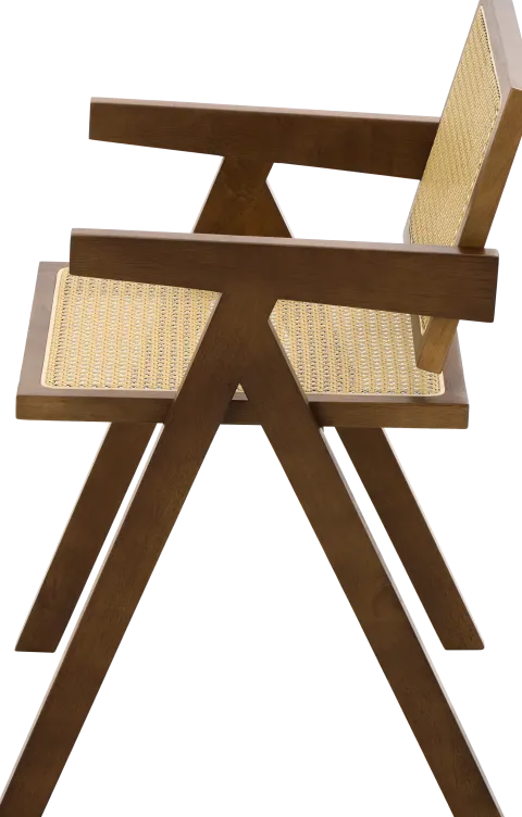 Krzesło drewniane Nerivo 41 (rattan/orzech)