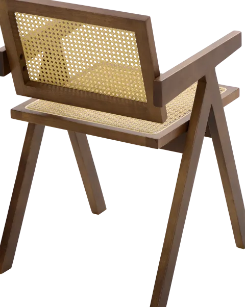 Krzesło drewniane Nerivo 41 (rattan/orzech)