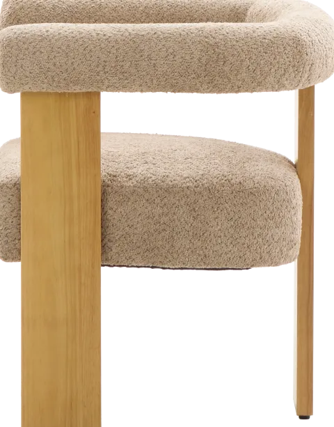 Krzesło drewniane Velu 43 (boucle cappuccino/jasne drewno)