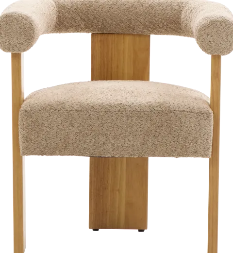 Krzesło drewniane Velu 43 (boucle cappuccino/jasne drewno)