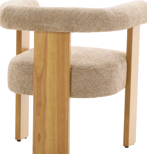 Krzesło drewniane Velu 43 (boucle cappuccino/jasne drewno)