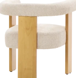 Krzesło drewniane Velu 43 (boucle beż/jasne drewno)