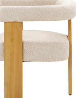 Krzesło drewniane Velu 43 (boucle beż/jasne drewno)