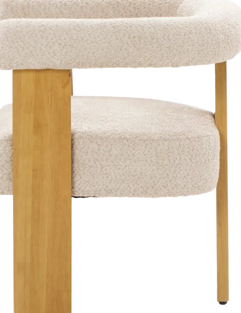 Krzesło drewniane Velu 43 (boucle beż/jasne drewno)