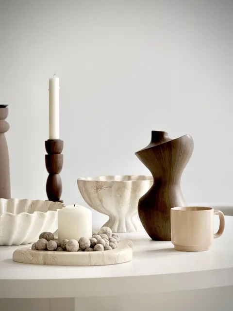 Miska na nóżce Marble 28 (beżowy)