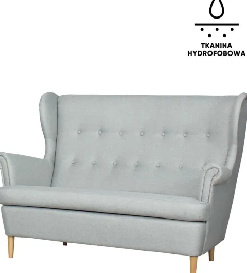 Sofa 2-osobowa Werina (elegantis jasny szary)