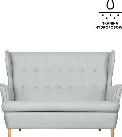Sofa 2-osobowa Werina (elegantis jasny szary)