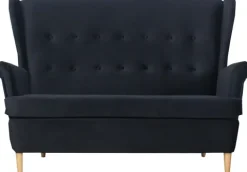 Sofa 2-osobowa Werina (plusz czarny)
