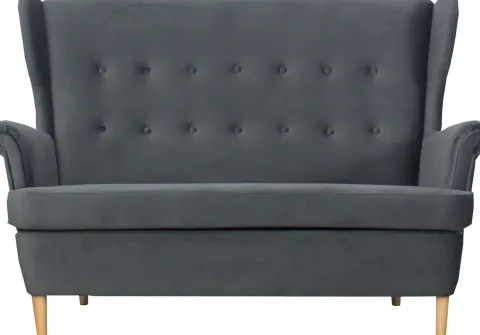 Sofa 2-osobowa Werina (plusz grafit)