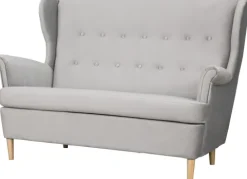 Sofa 2-osobowa Werina (plusz srebrzysty)