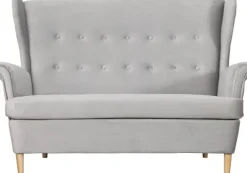 Sofa 2-osobowa Werina (plusz srebrzysty)