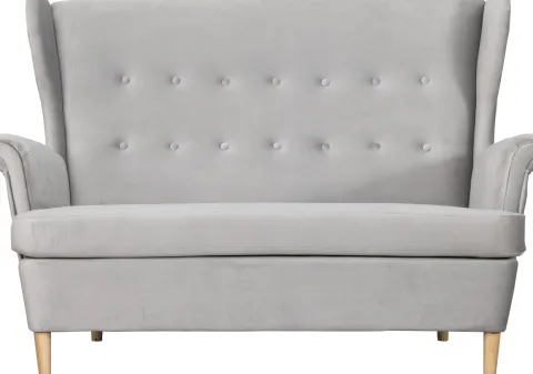Sofa 2-osobowa Werina (plusz srebrzysty)