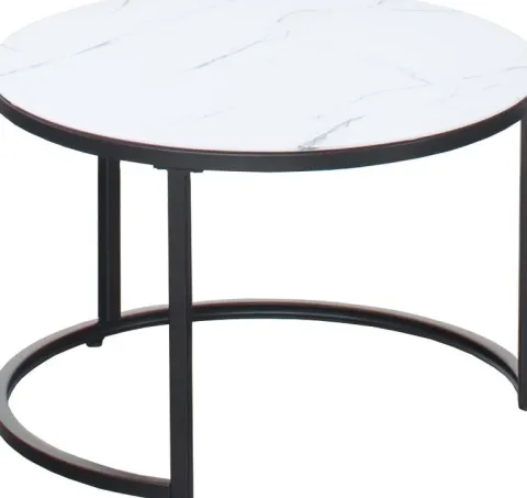 Stolik kawowy 60cm Marbi 9 (biały-marmur)