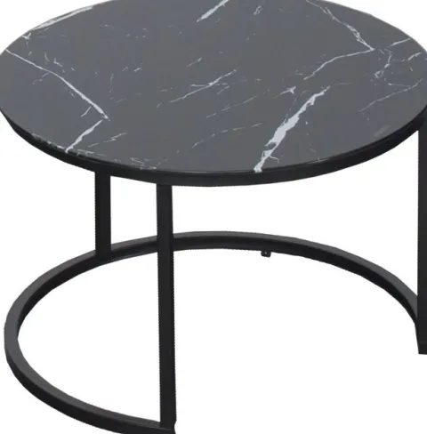 Stolik kawowy 60cm Marbi 3 (czarny-marmur)
