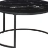Stolik kawowy 80cm Marbi 9 (czarny-marmur)