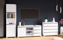Stolik RTV LED Aga (biały połysk)