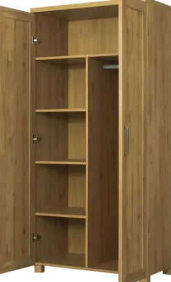 Szafa 2-drzwiowa z półkami i drążkiem Majorka (dąb Soma ciemny)