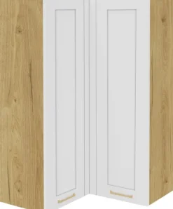 Szafka narożna górna (litera L) Laurencja (biały lakier mat/dąb Soma ciemny) 100cm