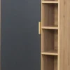 Szafka stojąca z drzwiczkami i półkami Floryda (grafit/dąb Soma ciemny