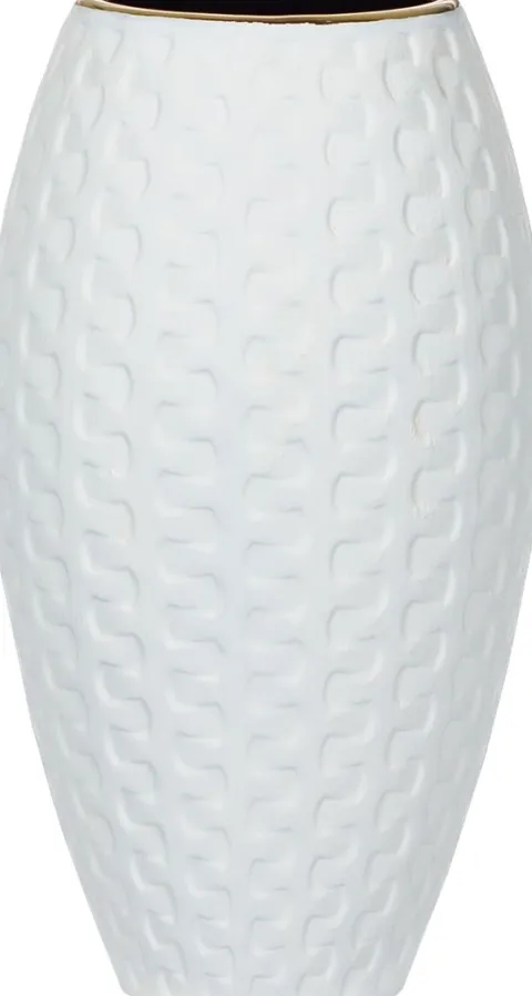 Wazon ceramiczny Konti 26 (biały/złoty)