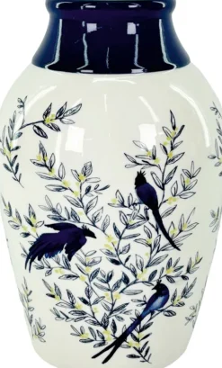 Wazon ceramiczny Pavone 44 (biały/niebieski)