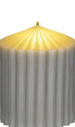 Świeca woskowa LED mała Cozy Light 52 (szara)