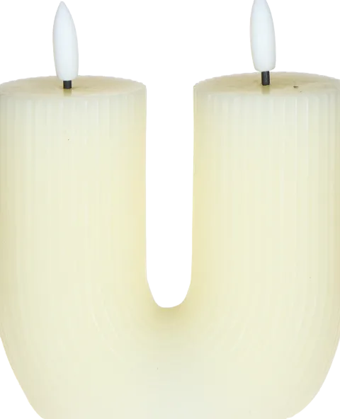 Świeca woskowa LED w kształcie litery U Cozy Light 53 (kremowa)