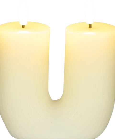 Świeca woskowa LED w kształcie litery U Cozy Light 53 (kremowa)