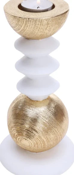 Świecznik do świec LED Luxor 50 (biały/złoty)