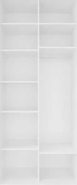 Wysoka szafa przesuwna 100 cm lustra (biały mat)