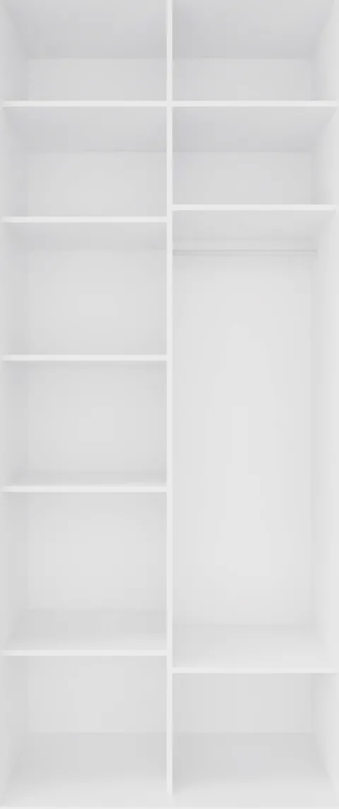 Wysoka szafa przesuwna 100 cm lustra (biały mat)