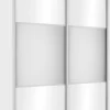 Wysoka szafa przesuwna 150 cm lustra (biały połysk)