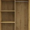 Wysoka szafa przesuwna lustra 100cm (biały połysk/lustro/dąb Soma ciemny)